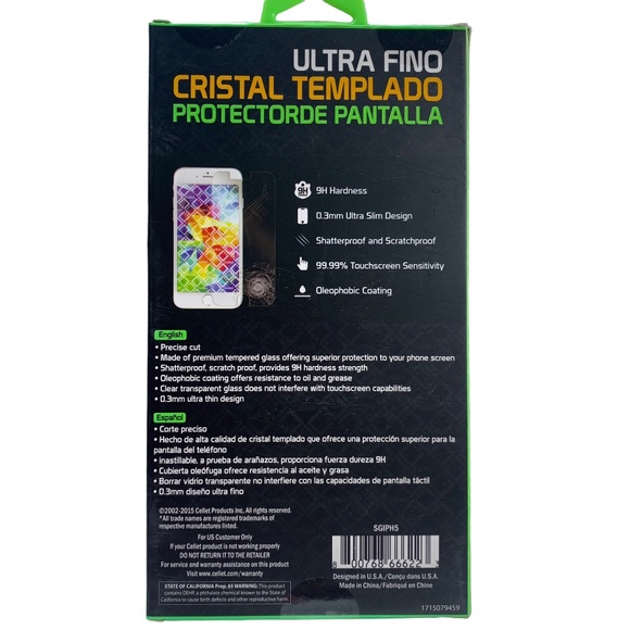 Cellet Tempered Glass Screen Protector iPhone 5/5s - Picture 2 of 2